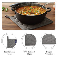 Cotton Grey Oven Glove & Pot Holder