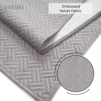 Quilted Velvet Light Grey Table Runner