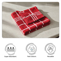 Cotton Terry Red Dish Towel (Pack of 6)