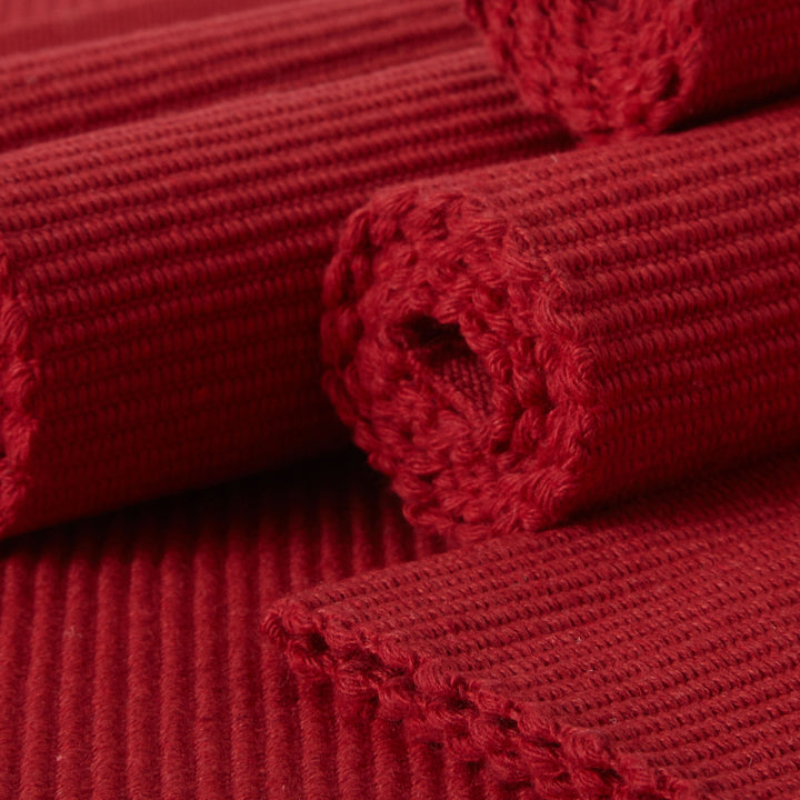 Cotton Solid Red Placemat (Pack of 6)