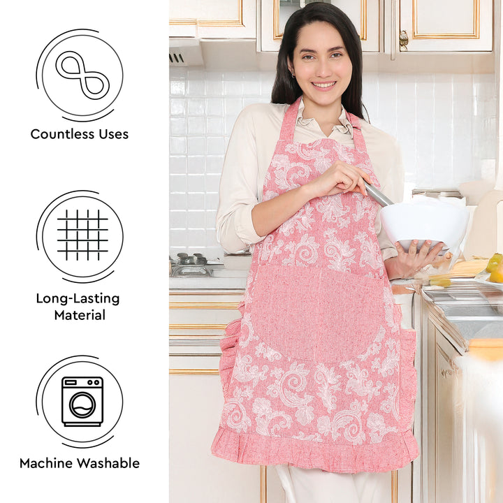 Cotton Red Apron (Pack of 1)