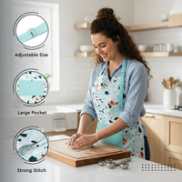 Printed Cotton Terrazzo Mint Apron (Pack of 1)