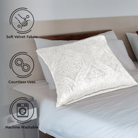 Embossed Velvet White Cushion Cover (Pack of 2)