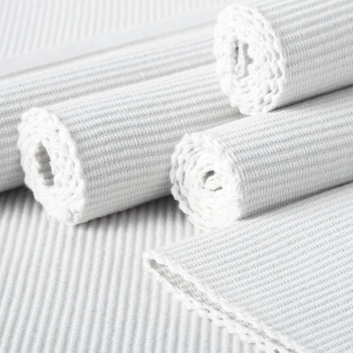 Ribbed Cotton White Placemat (Pack of 6)