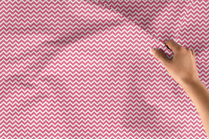 20s Sheeting Pink Chevron Fabric (1 Meter)
