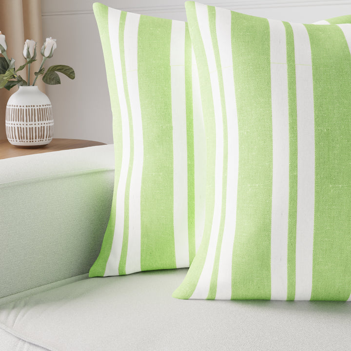 RC Yarn-Dyed Franca Lime Stripes Cushion Cover (Pack of 2)