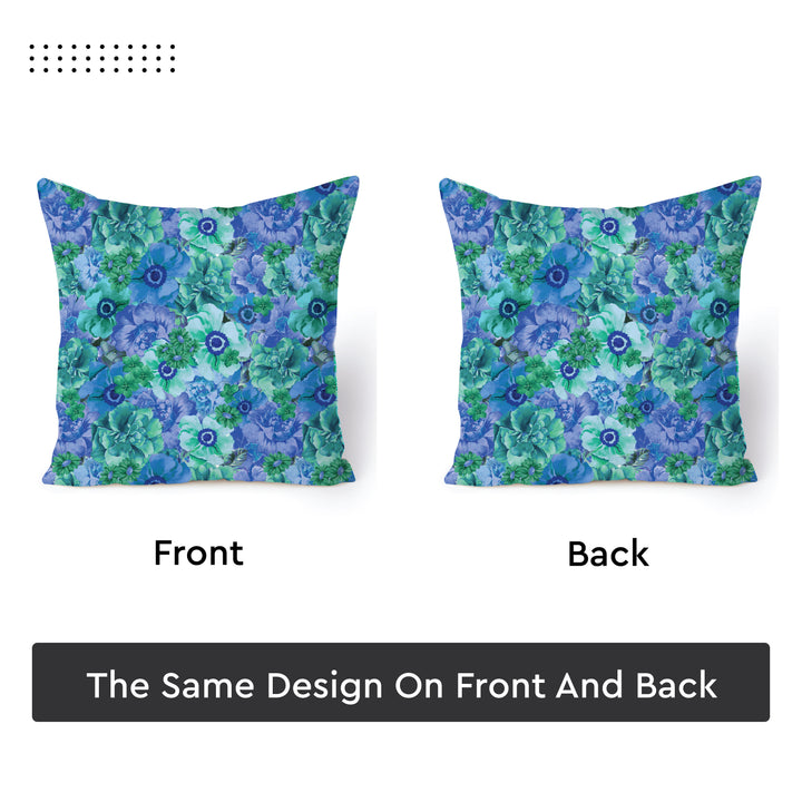 Blackout Polyester F2 Blue Cushion Cover (Pack of 2)