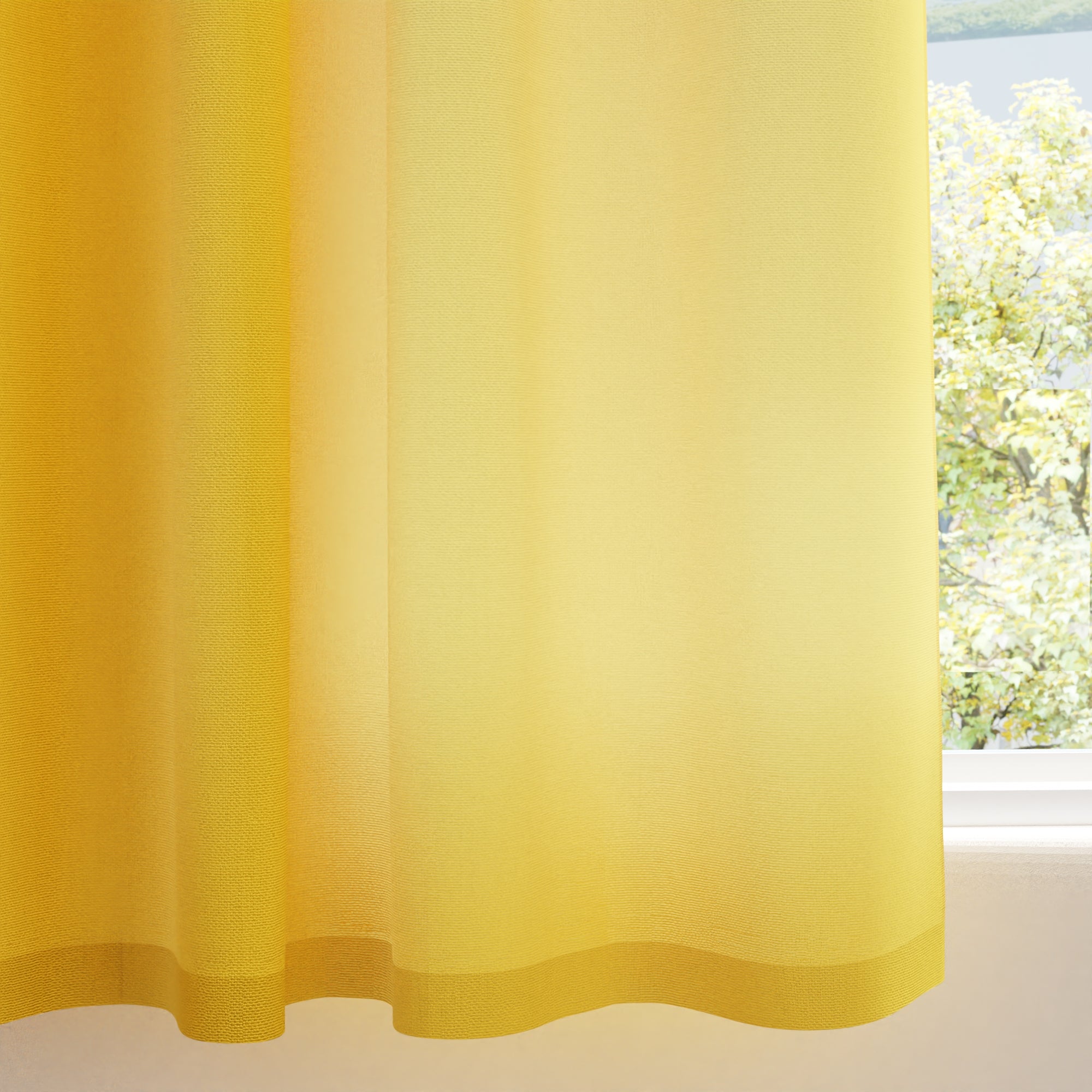 Canvas Sunbeam Yellow Curtain (Pack of 1)