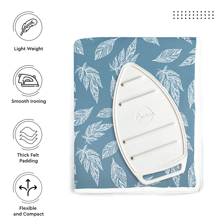 20s Sheeting Big Leaves Blue Ironing Mat (Pack of 1)
