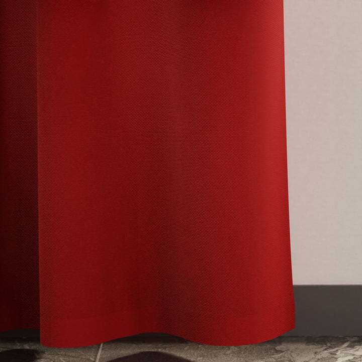 Canvas Deep Red Curtain (Pack of 1)