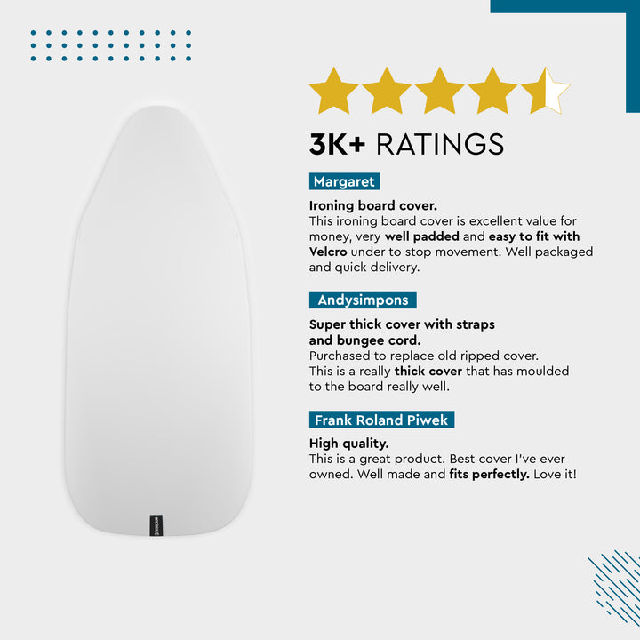 20s Sheeting - Silver Silver Luxury Ironing Board Cover (Pack of 1)