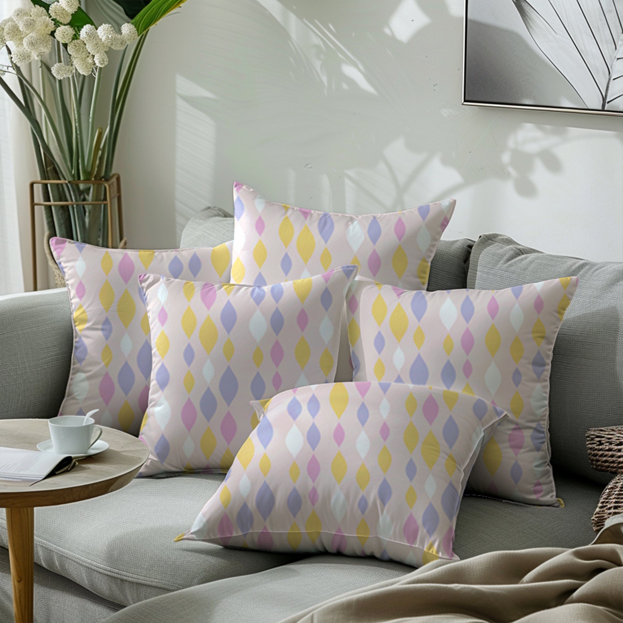 Micro Teardrops Pink Cushion Cover