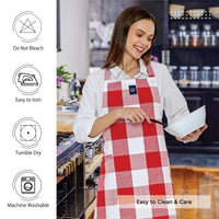 Cotton Buffalo Red Checks Apron (Pack of 1)