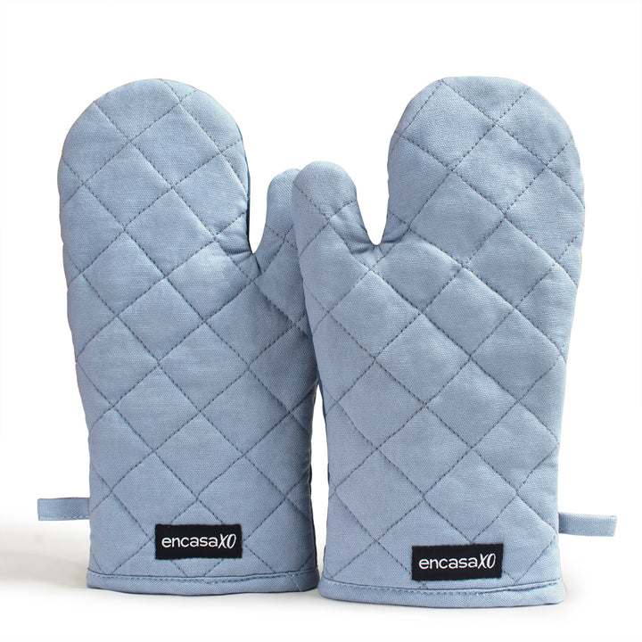 Canvas B Grey & Cobalt Blue Oven Gloves (Pack of 2)