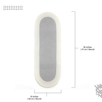 Cotton Light Grey & Off White Table Runner (Pack of 1)