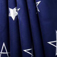 Blackout Polyester Fabric by Meter, 100x122 cm | Blocks Light, Heat & Noise, For Curtains, Cushion Covers, Door & Window Drapes - Foil Star Print