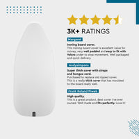 20s Sheeting - Silver Silver Luxury Ironing Board Cover (Pack of 1)