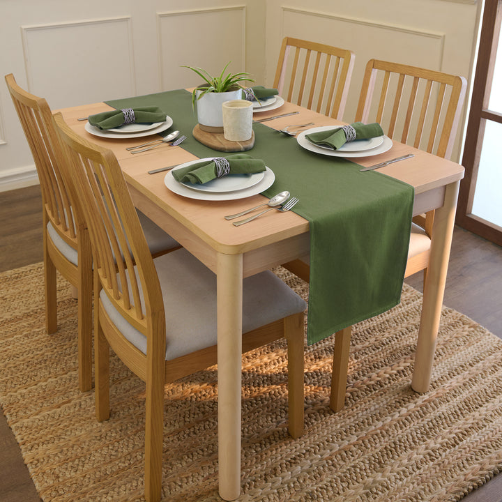 Cotton Leaf Green Table Napkins (Pack of 12)