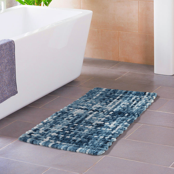 Cotton Blue Bathmat (Pack of 1)