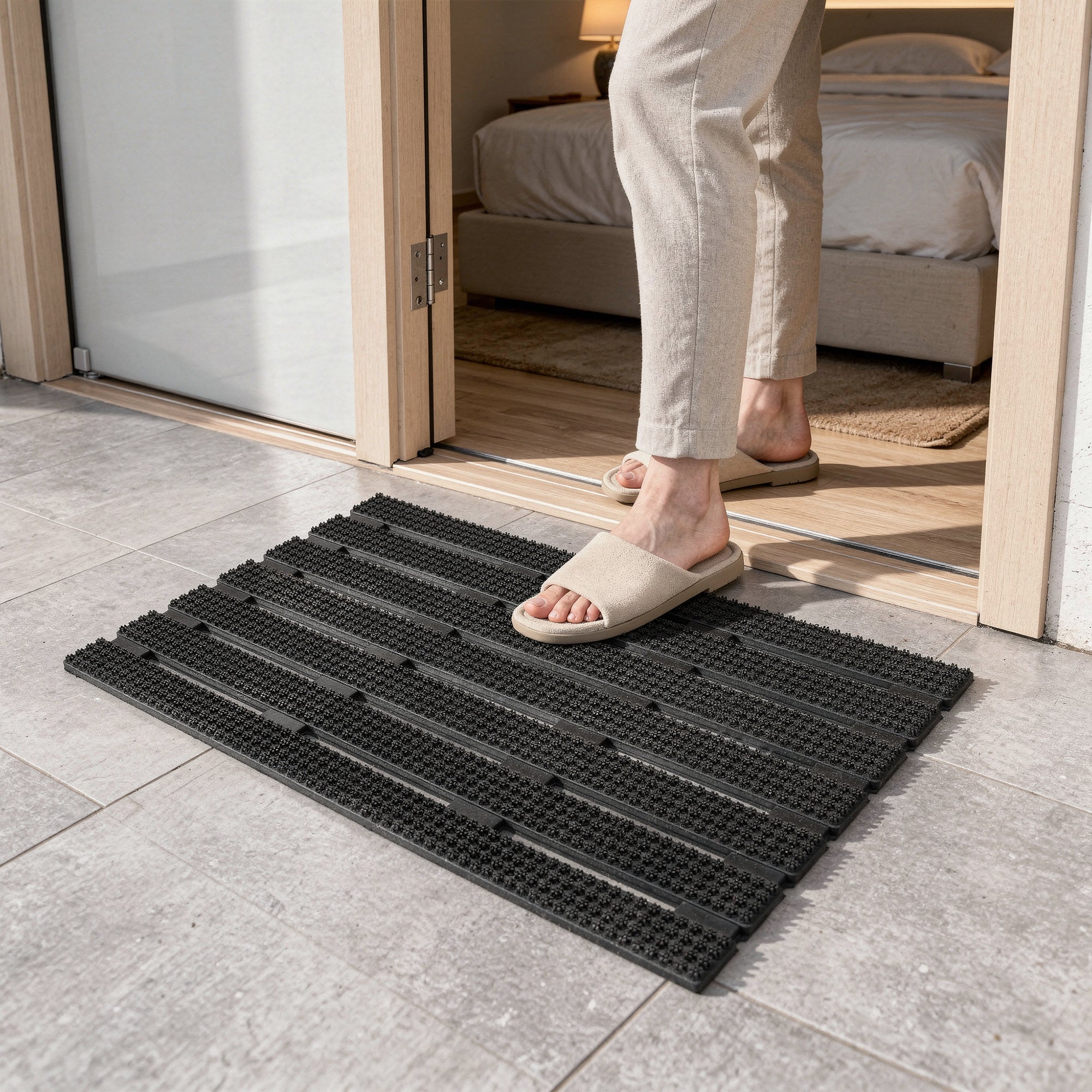 Rubber Shower Mats Heavy Duty Anti-Skid Floor Mats for Door, Bathroom, Kitchen & Home Entrance | PVC Non-Slip Drainage Mat for Wet & Dry Areas