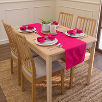 Cotton Hot Pink Table Napkins (Pack of 4)
