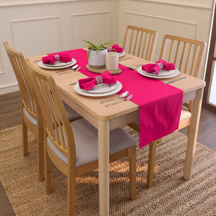 Cotton Hot Pink Table Napkins (Pack of 4)