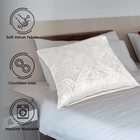 Embossed Velvet Cream Cushion Cover (Pack of 2)