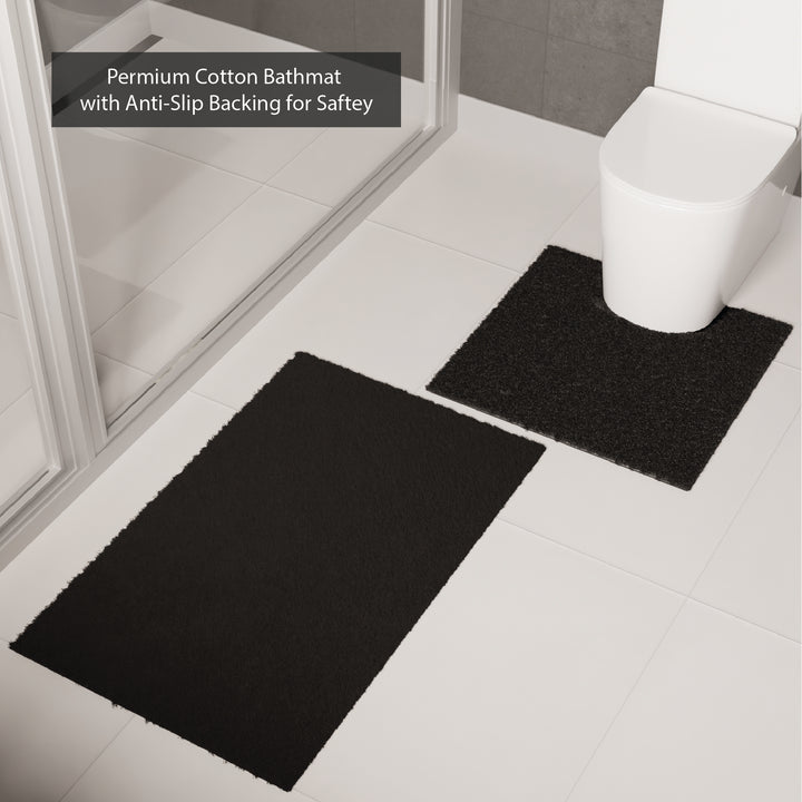 Polyester Blackbirds Combo Shower Curtain + Bathmat (Pack of 3)