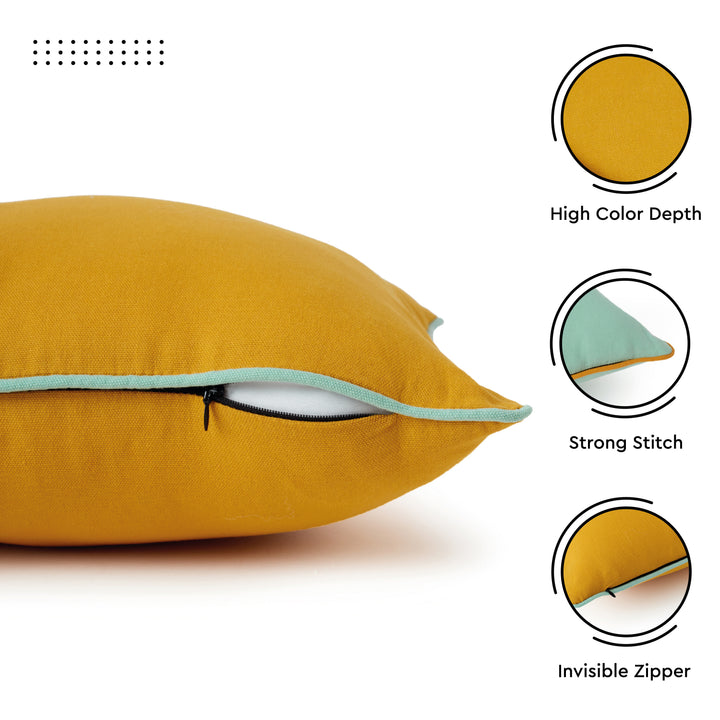 Cotton Mango+Mint Green Cushion Cover (Pack of 2)