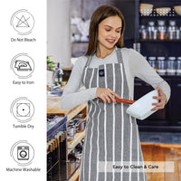 Cotton Roma Grey Stripes Apron (Pack of 1)
