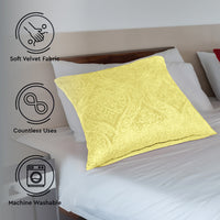 Embossed Velvet Pale Lime Cushion Cover (Pack of 2)