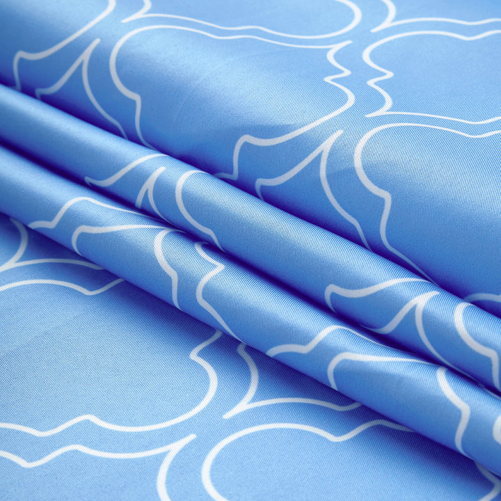 Polyester Blue Trellis Table Cloth (Pack of 1)