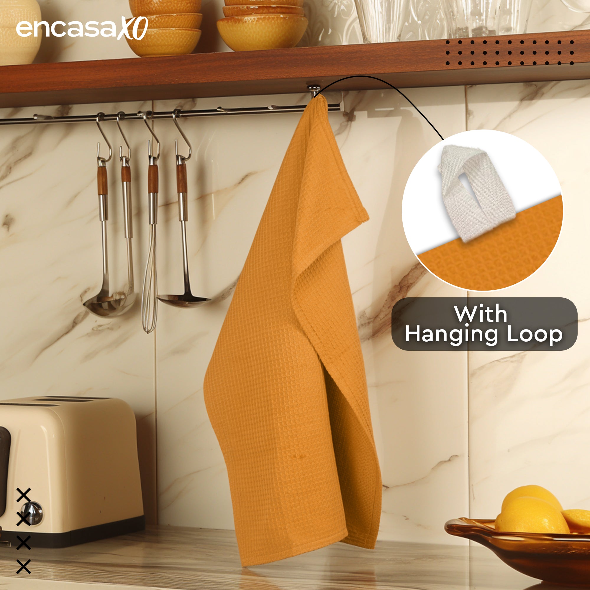 Cotton Gold Kitchen Towel (Pack of 4)