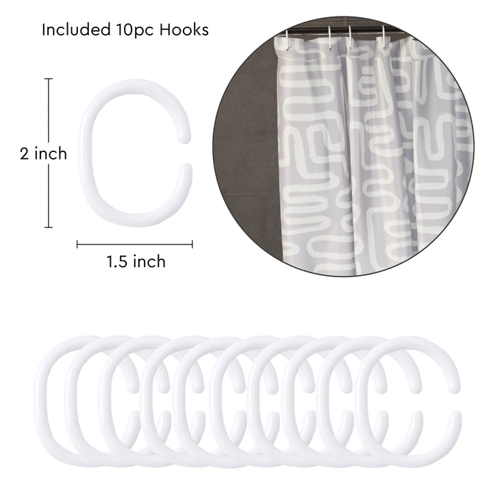 Polyester Boho Maze Grey Shower Curtain (Pack of 1)