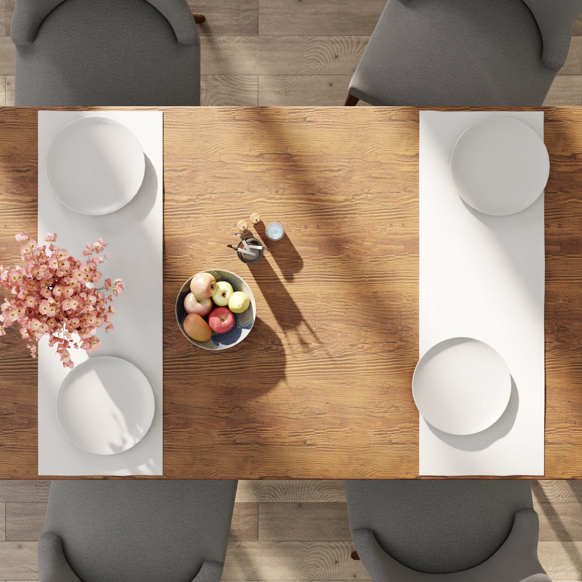 Cotton White Table Runner (Pack of 1)