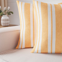 RC Yarn-Dyed Franca Yellow Stripes Cushion Cover (Pack of 2)