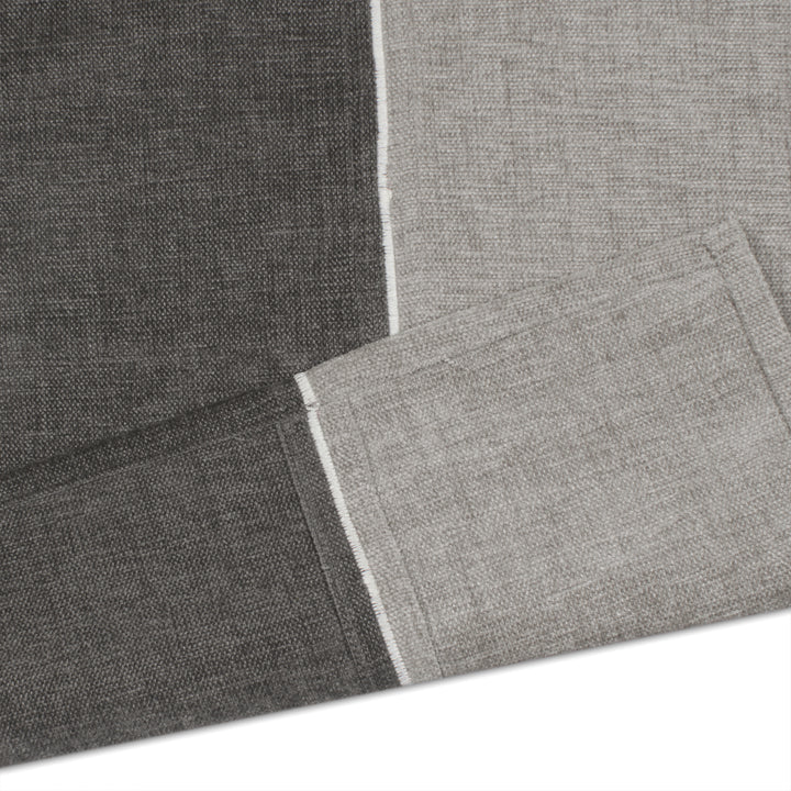 Cotton Light Grey & Grey Table Runner (Pack of 1)