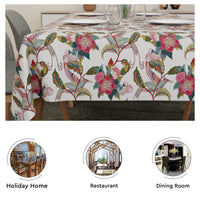 Polyester Chintz Red Table Cloth (Pack of 1)