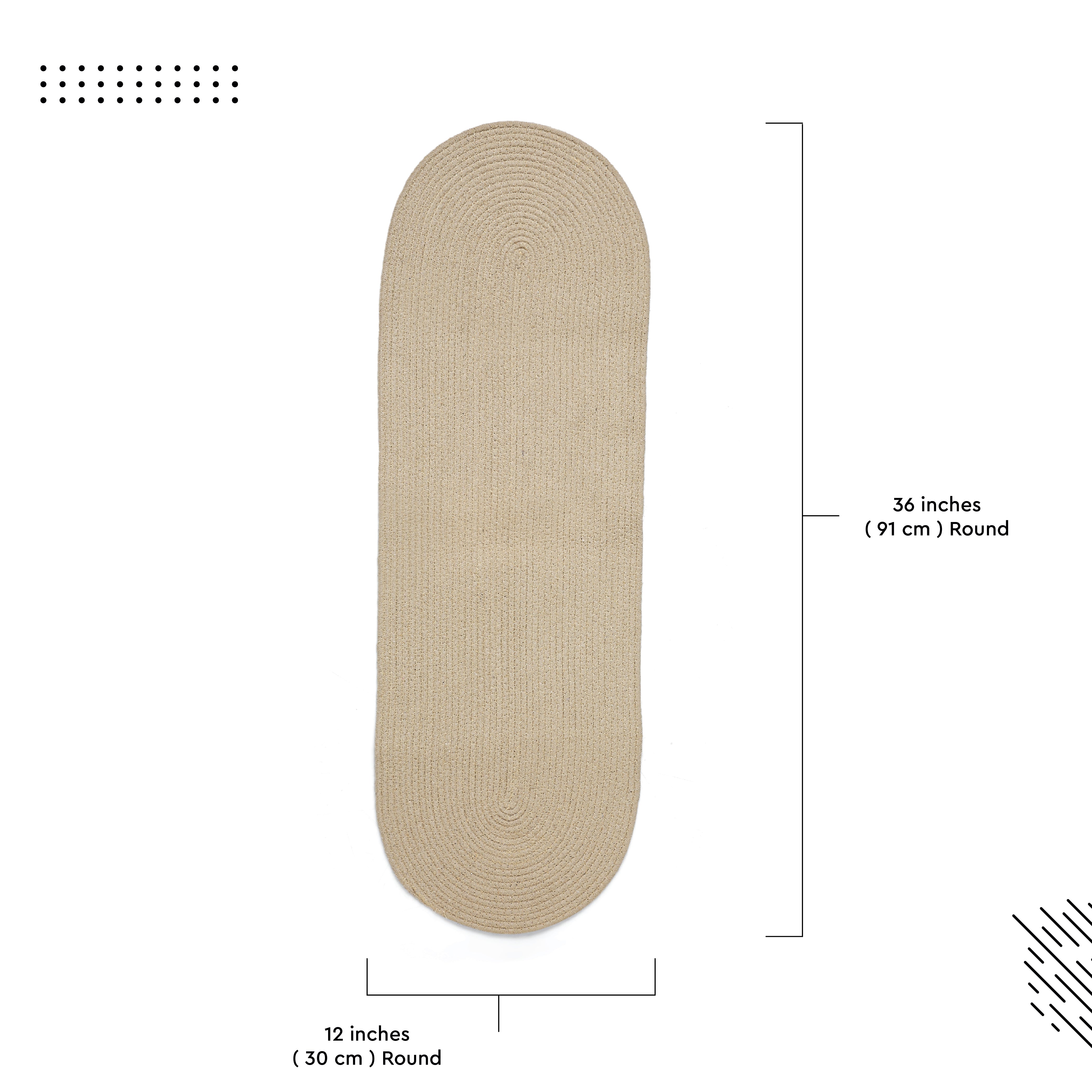 Cotton Beige Table Runner (Pack of 1)
