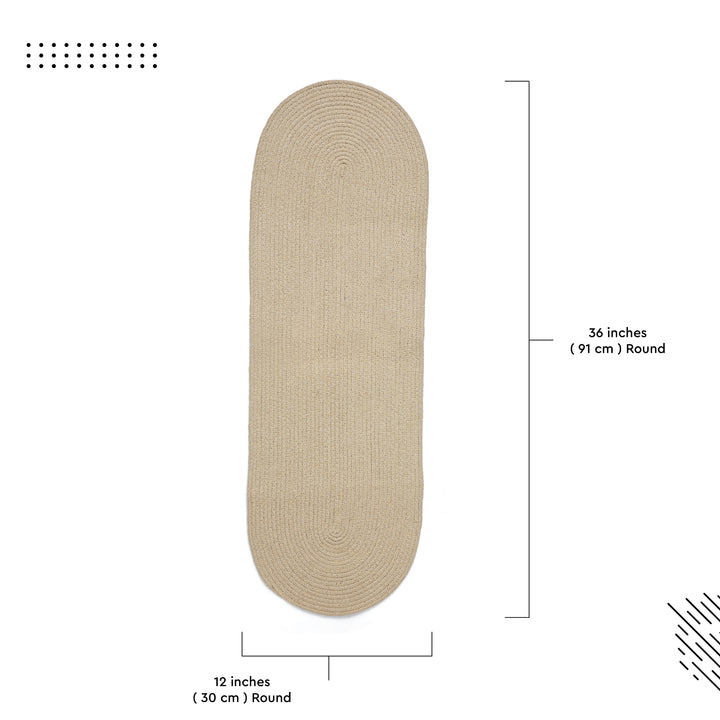Cotton Beige Table Runner (Pack of 1)