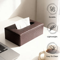PU Leather Copper Tissue Box (Pack of 1)