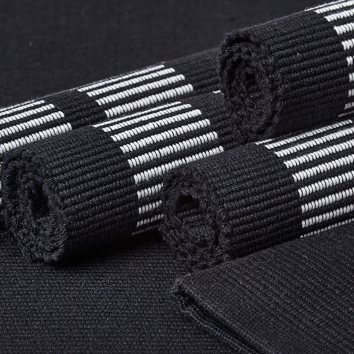 Cotton Ladder Black Placemat (Pack of 6)