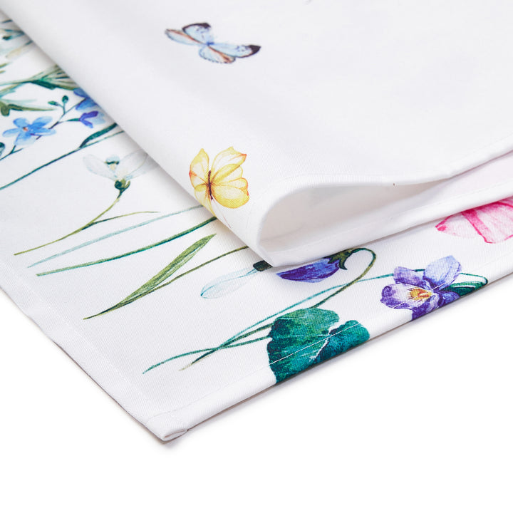 Spun Polyester Pink Butterflies Table Runner (Pack of 1)