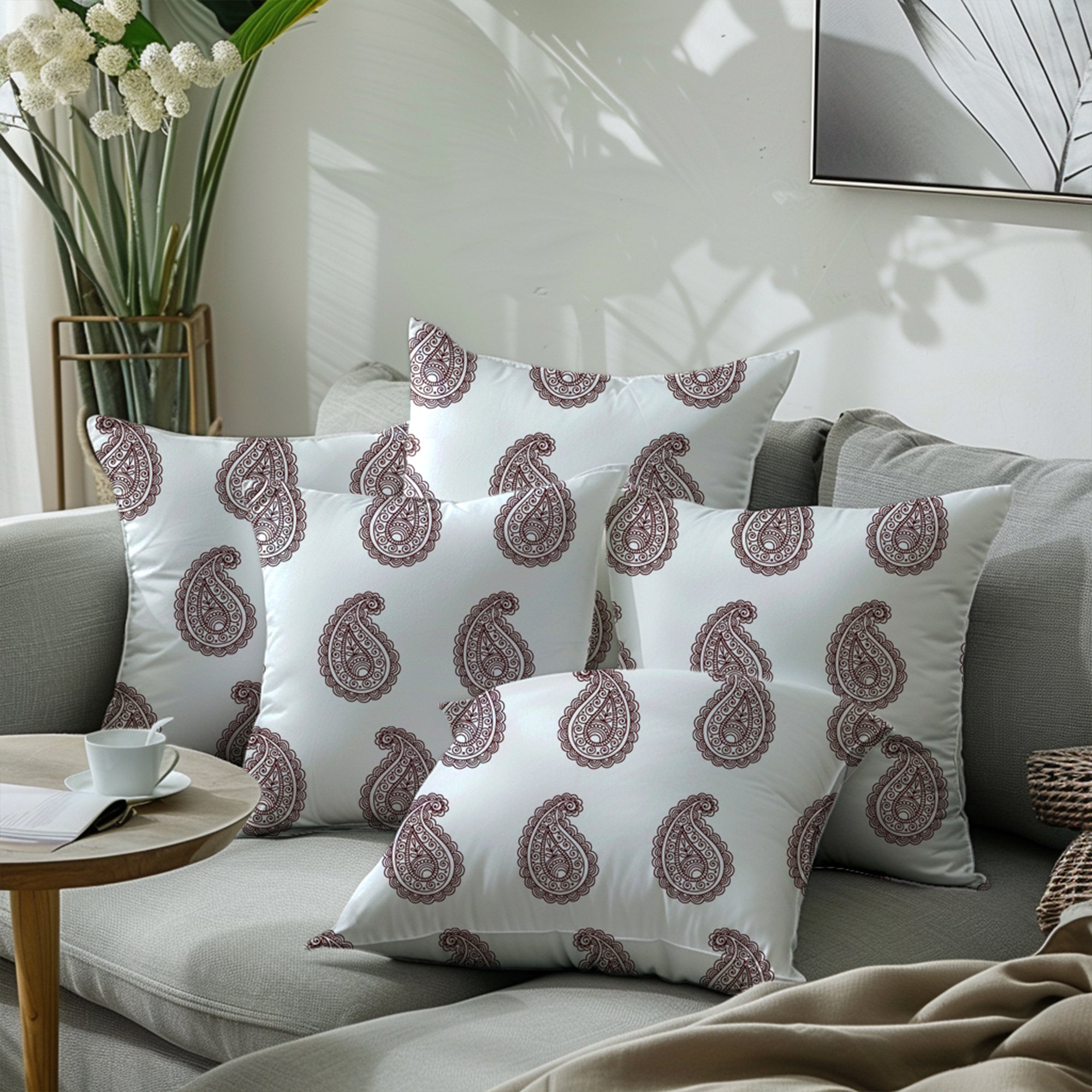 Micro Paisleys Cushion Cover