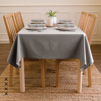 Cotton Grey Table Cloth (Pack of 1)