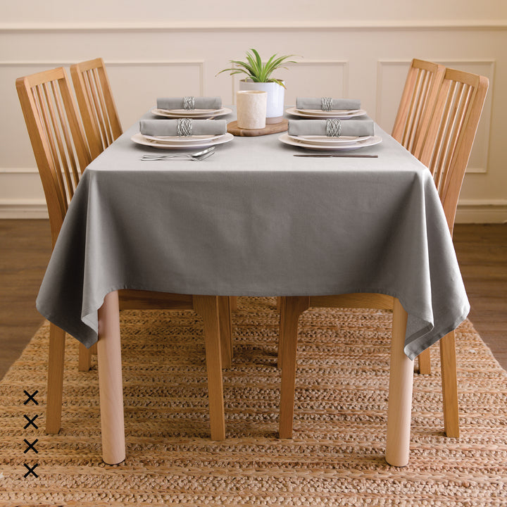 Cotton Grey Table Cloth (Pack of 1)