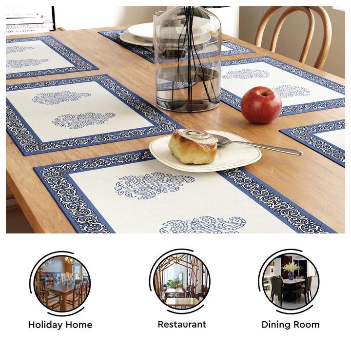 Cotton Indigo-01 Placemat (Pack of 6)