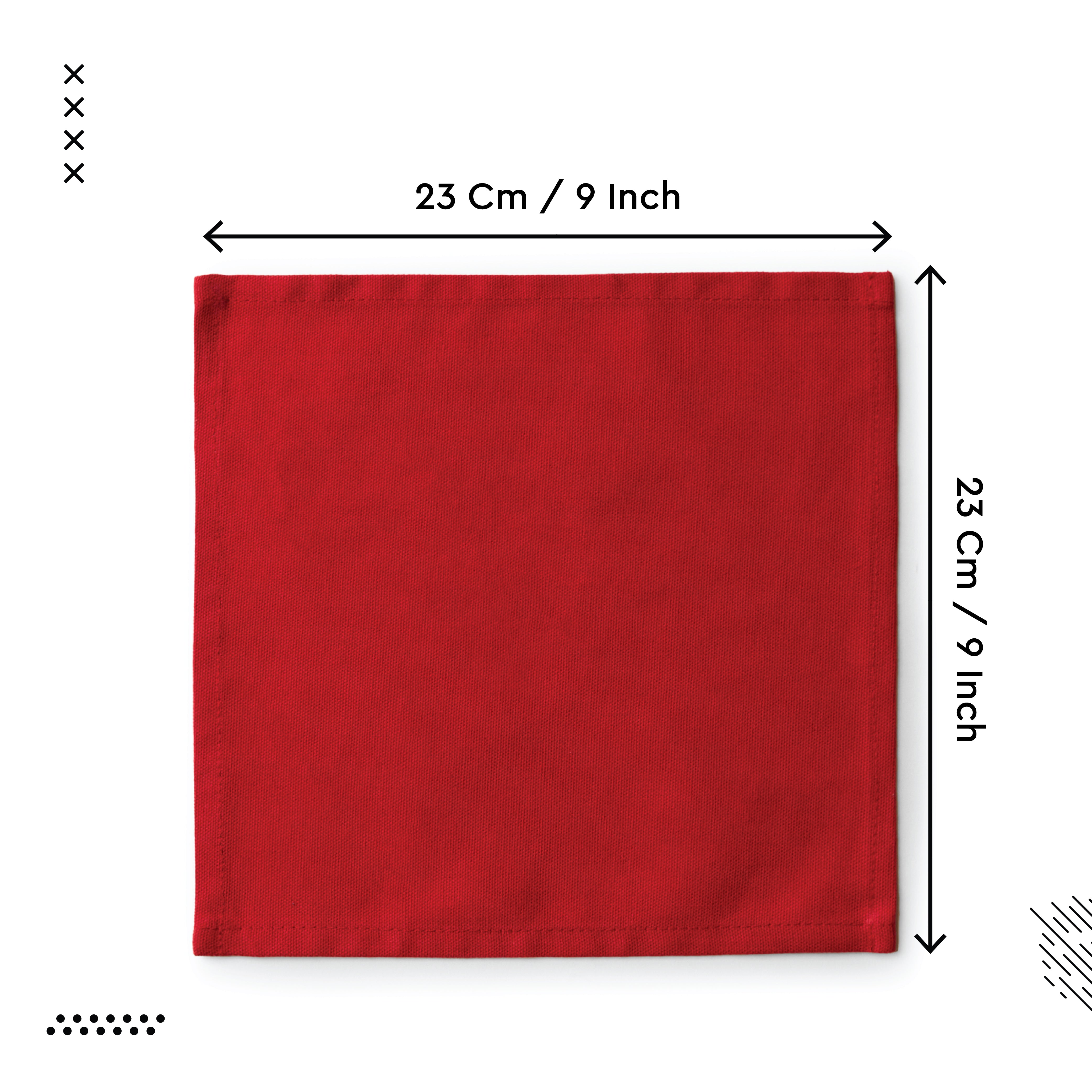 Cotton Deep Red Table Napkins (Pack of 12)