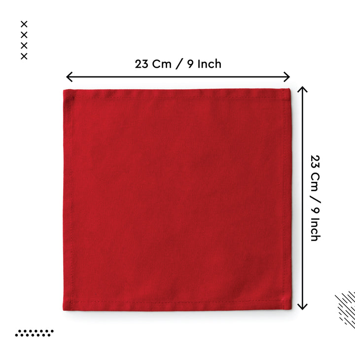 Cotton Deep Red Table Napkins (Pack of 12)