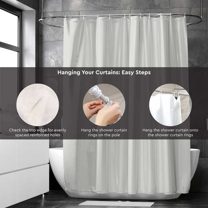 Polyester Grey Shower Curtain (Pack of 1)